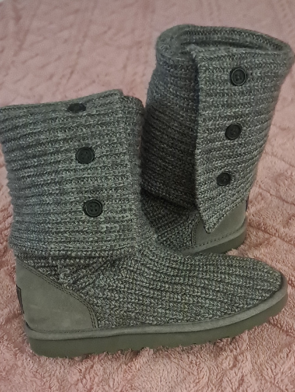 UGG Classic Cardy Grey Knit Boots